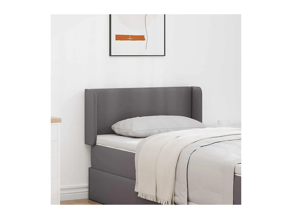 Tête de lit 2 pièces Gris 40 x 16 x 5 cm Faux cuir