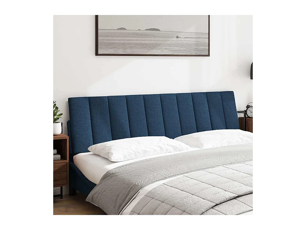 Tête de lit bleu 180 cm tissu