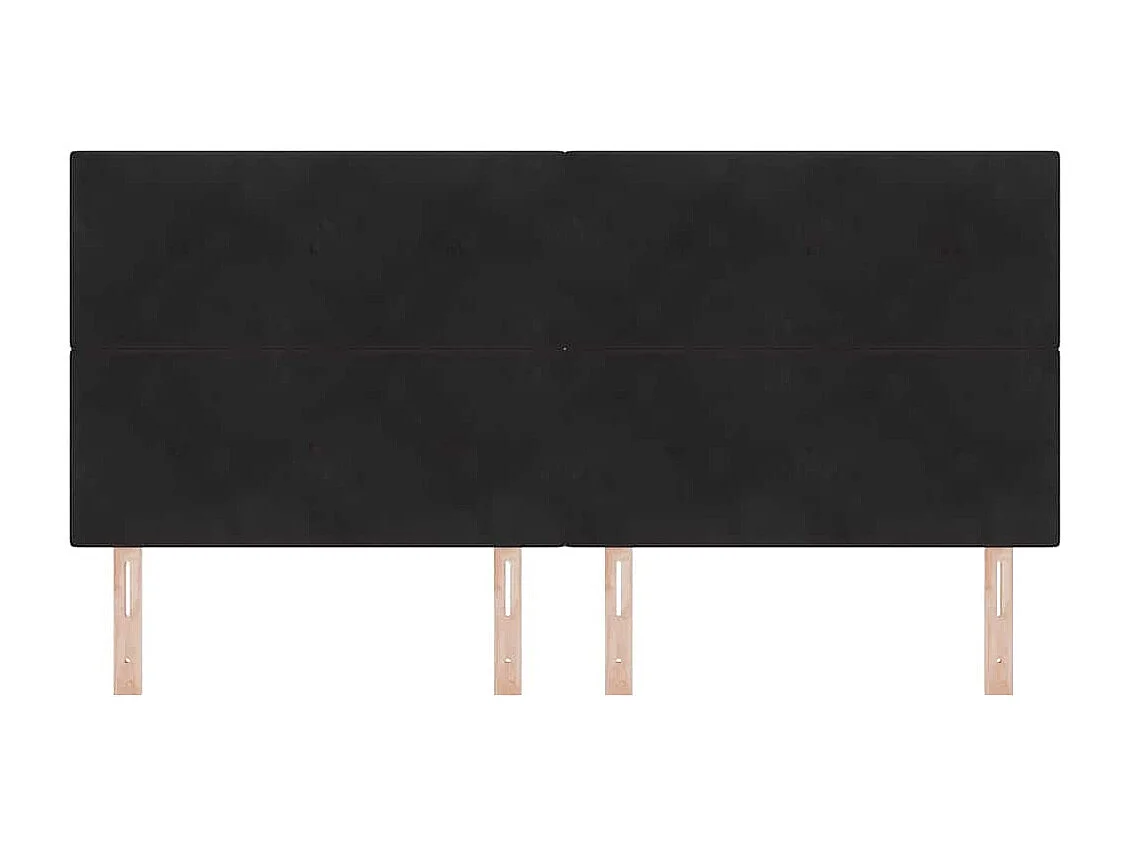 Cabecero Montaje en la pared Manual Negro 200 cm Terciopelo