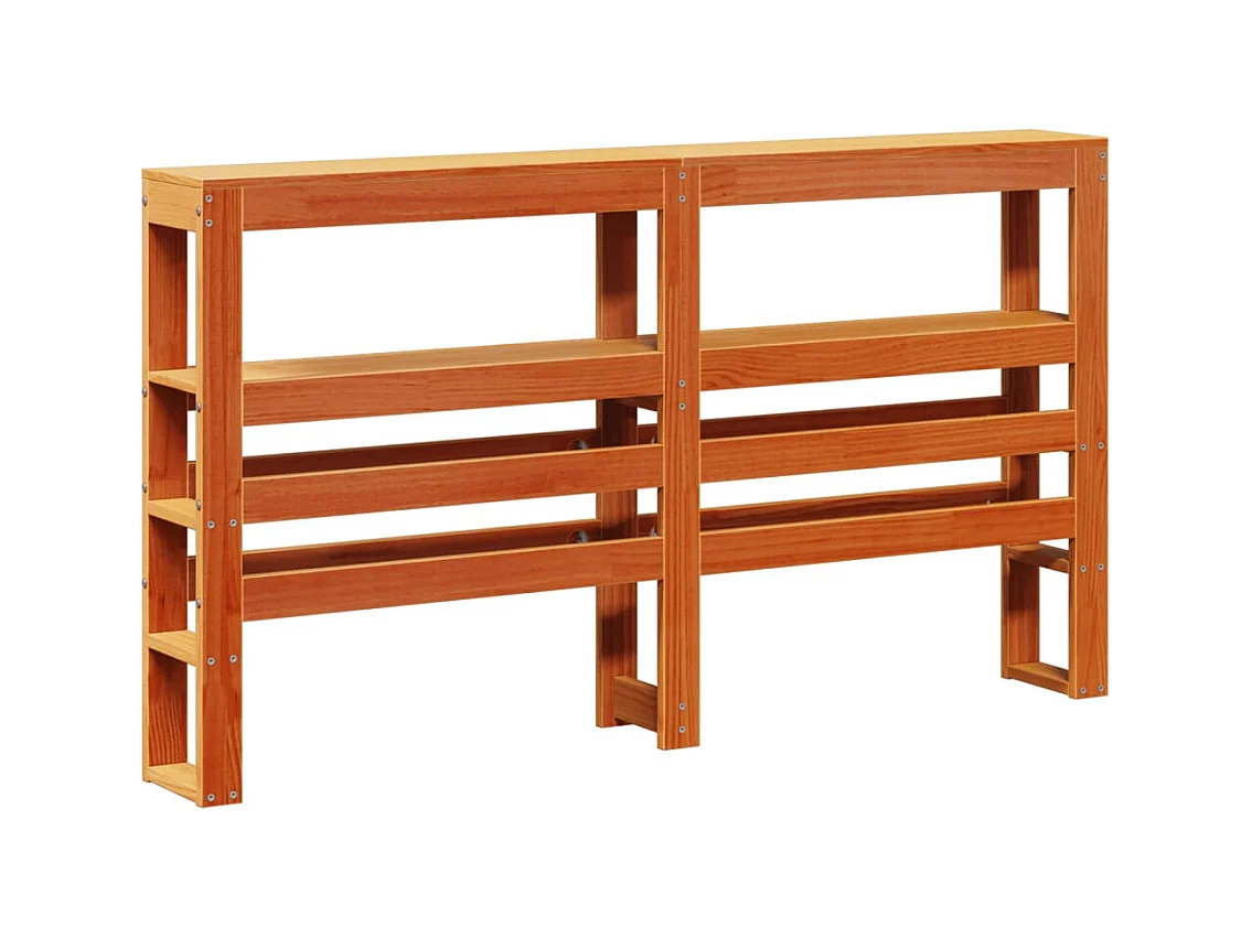 Tête de lit avec étagères marron cire 160 cm bois massif de pin