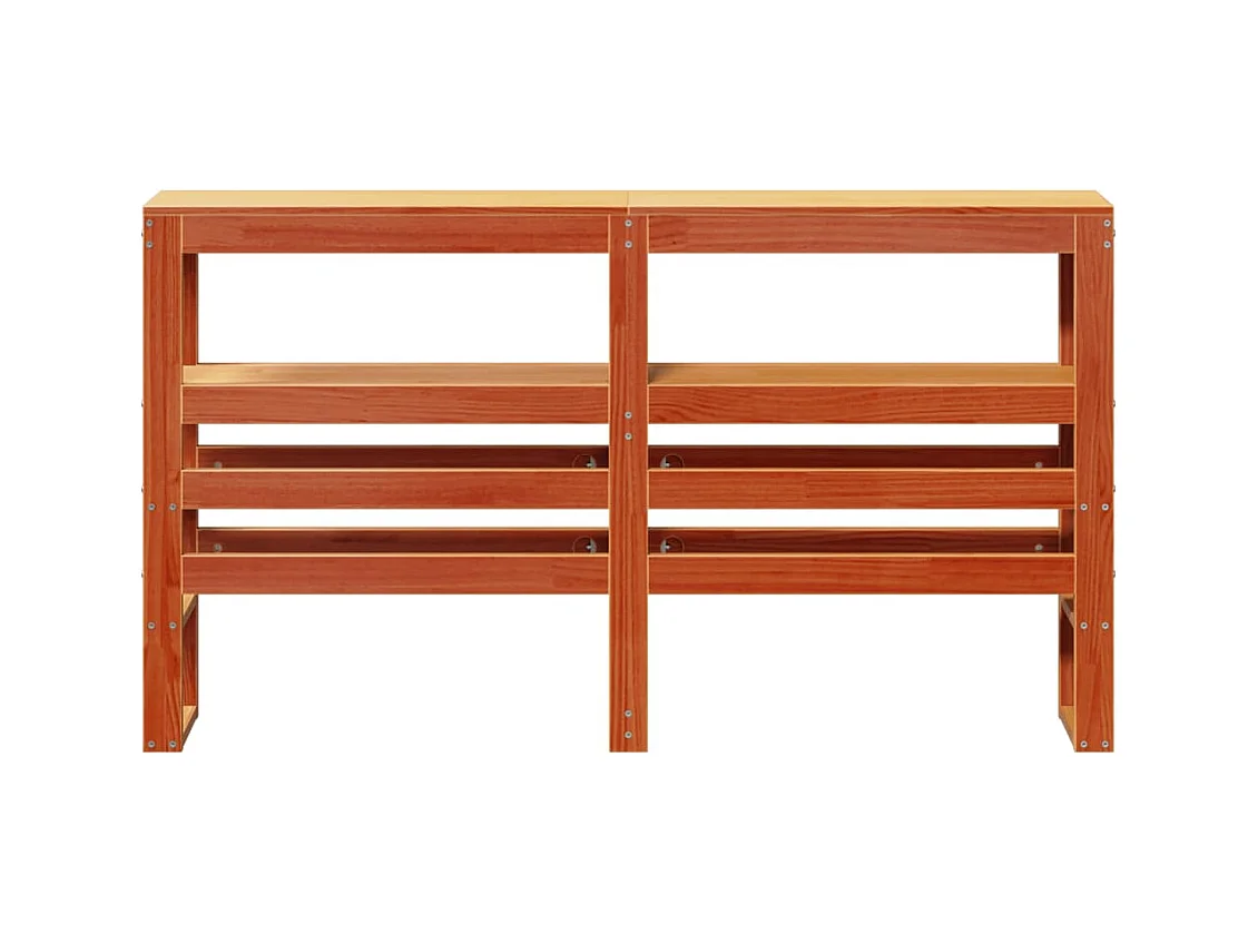 Tête de lit avec étagères marron cire 160 cm bois massif de pin