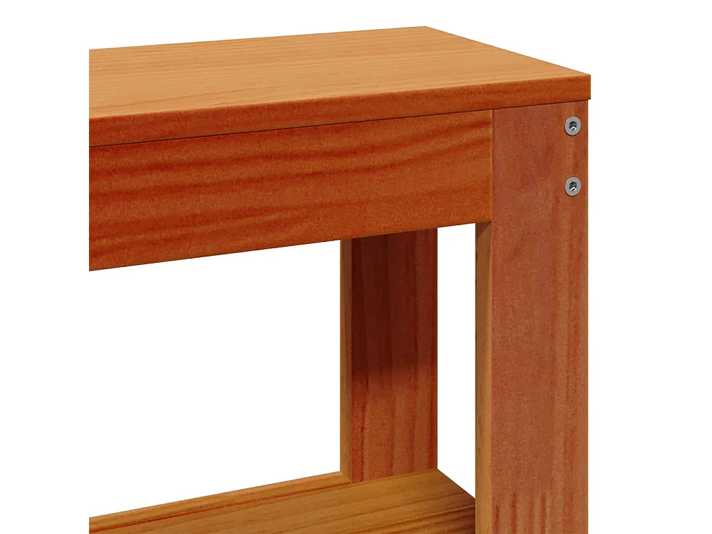 Tête de lit avec étagères marron cire 160 cm bois massif de pin