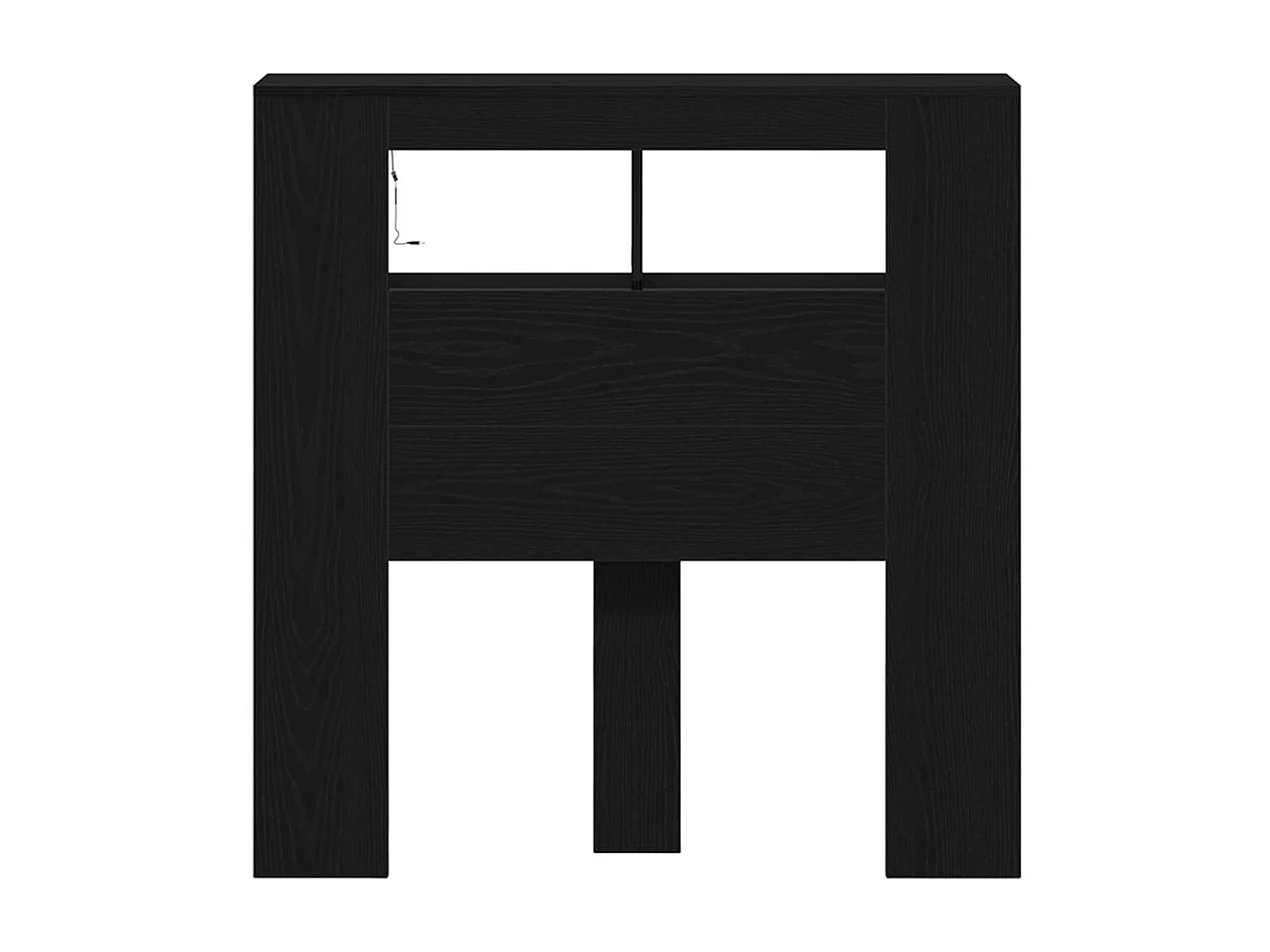 Tête de lit LED avec étagère Chêne noir 100 x 18.5 x 103.5 cm