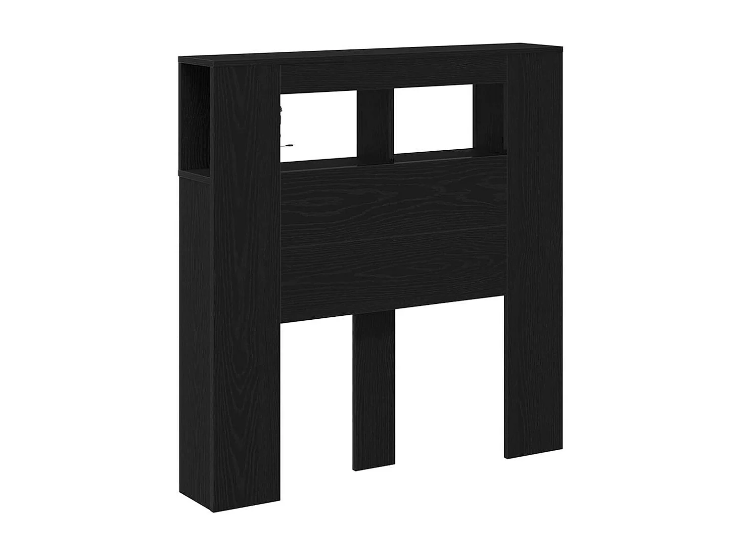 LED Hoofdbord Zwart eiken 100 x 18,5 x 103,5 cm Bewerkt hout