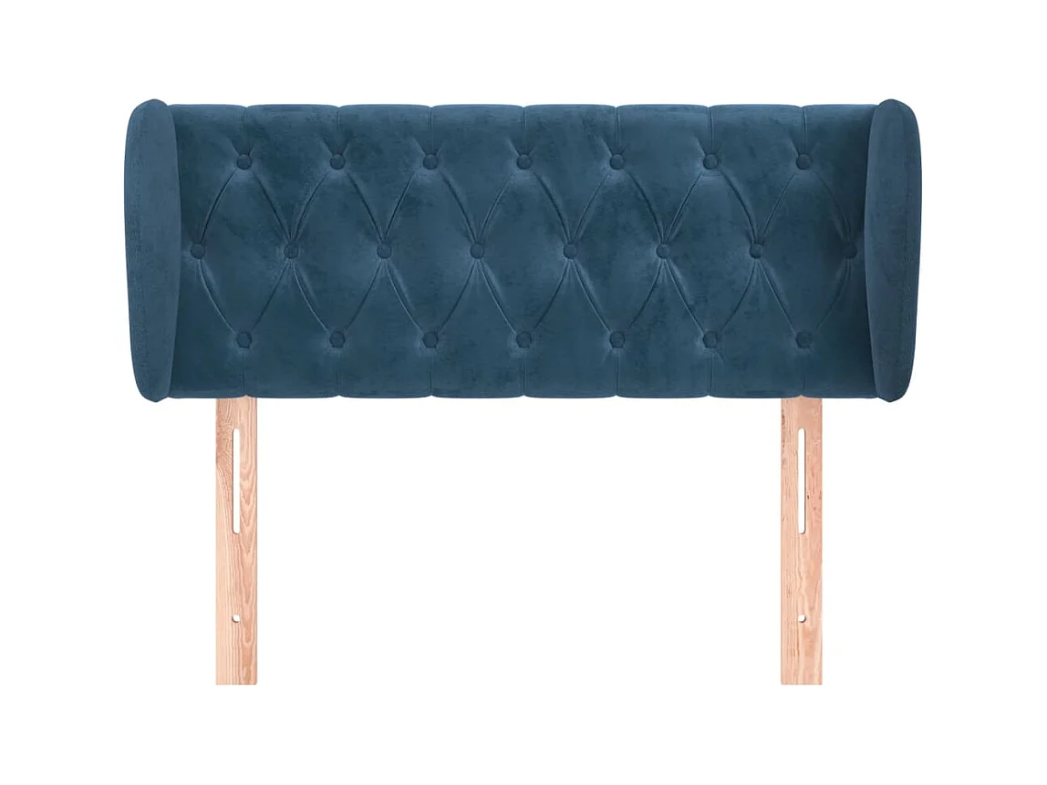 Tête de lit avec oreilles Bleu foncé 93x23x78/88 cm Velours