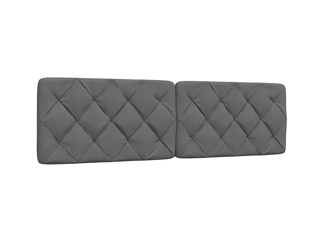 Cabecero de cama acolchado tela gris oscuro 180 cm