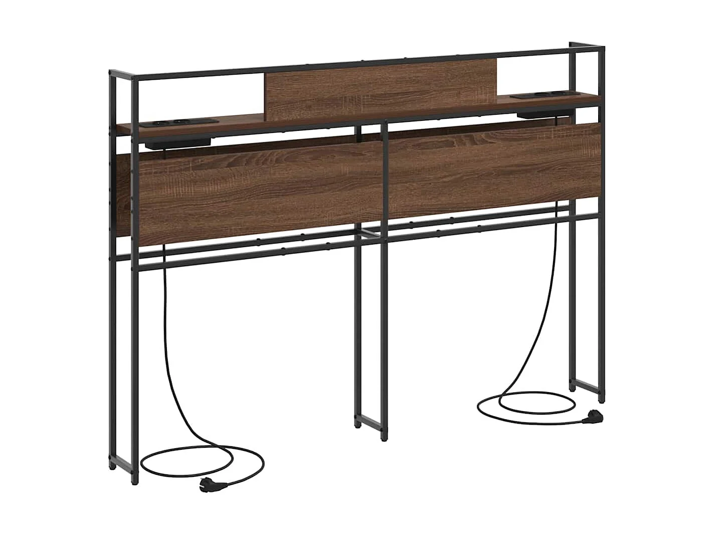 Cabecera de almacenamiento con estante Marrón roble 160 cm