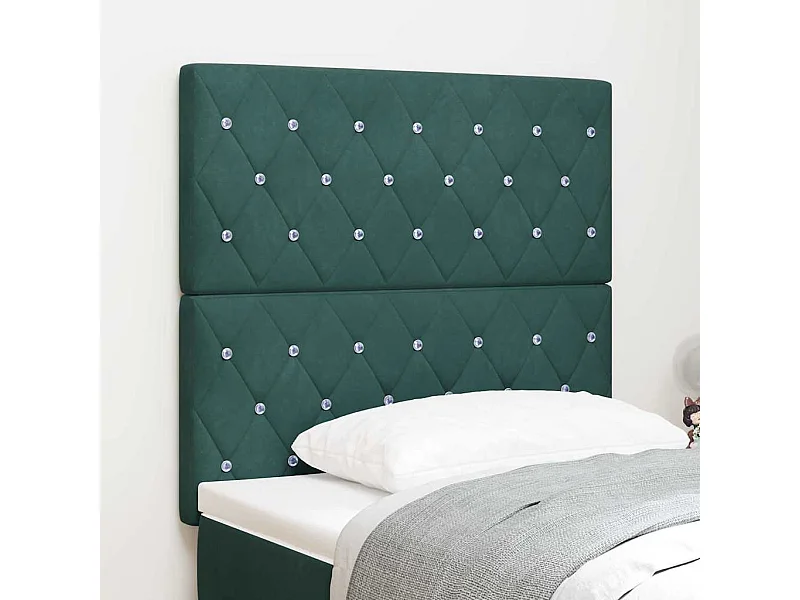 Tête de Lit LED Argyle Vert foncé 100 cm Velours