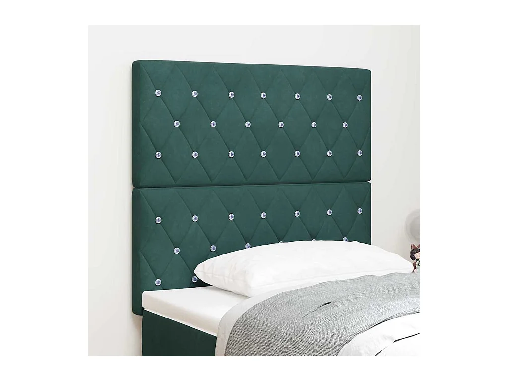 Tête de Lit LED Argyle Vert foncé 100 cm Velours