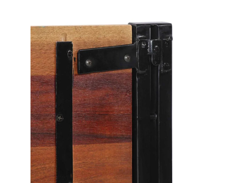 Tête de lit 180 cm bois massif récupéré et fer