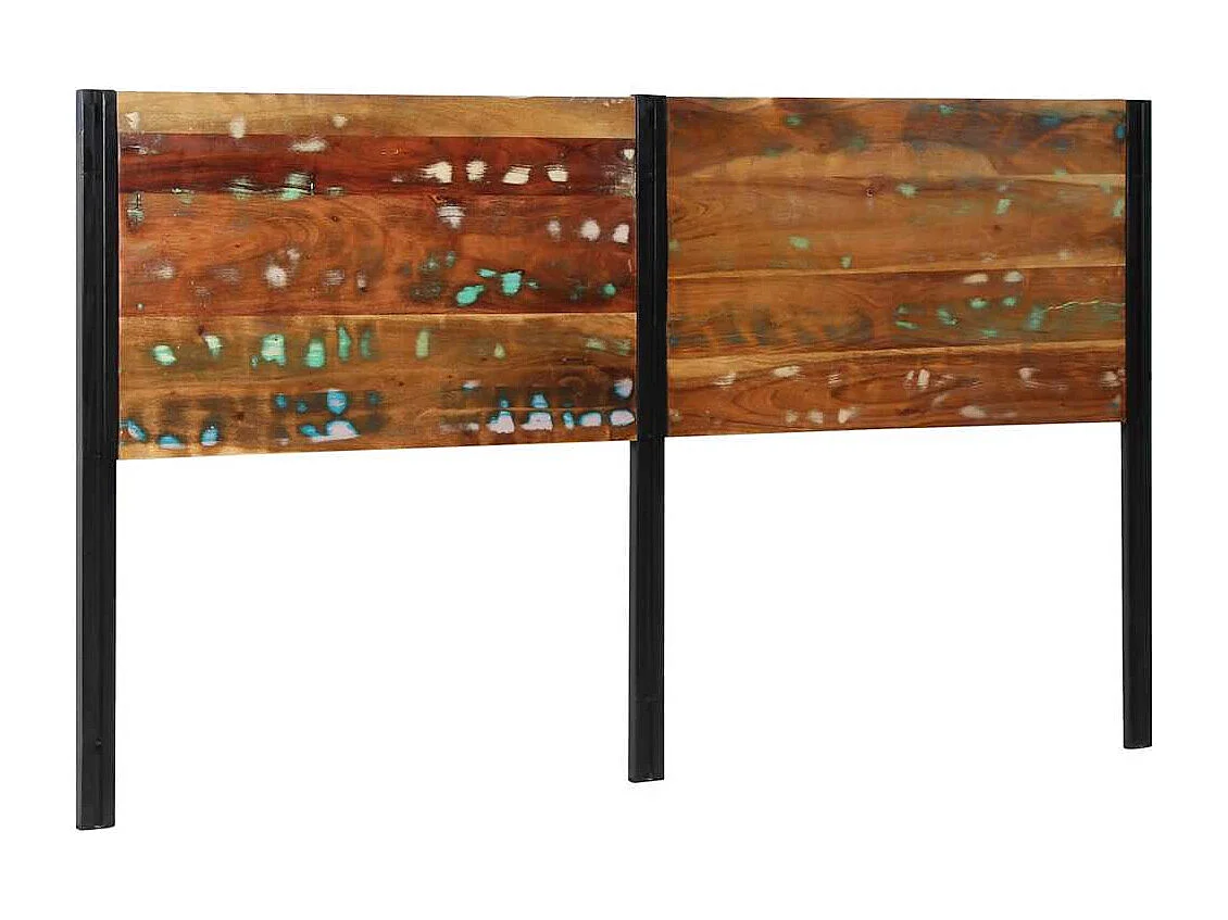 Tête de lit 180 cm bois massif récupéré et fer