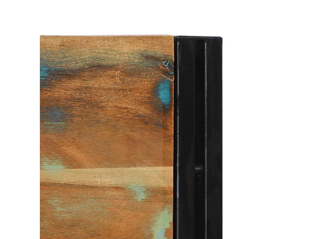 Tête de lit 180 cm bois massif récupéré et fer