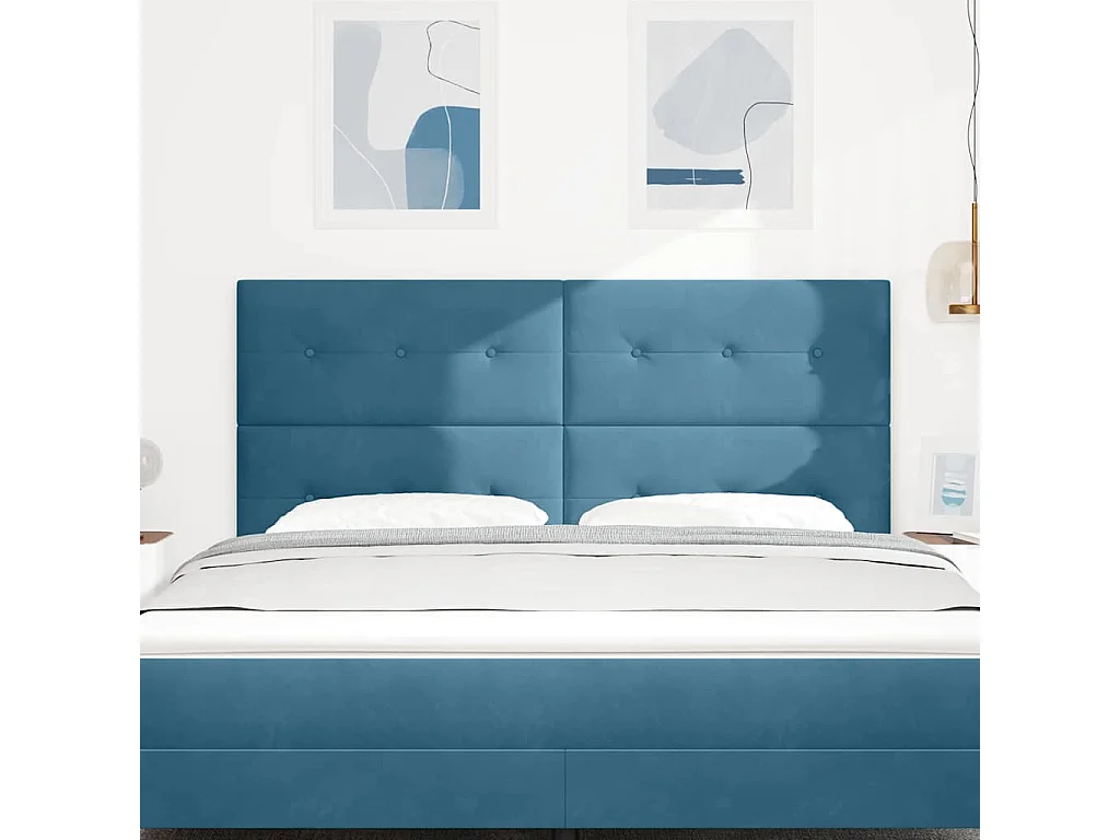 Cabecero Montaje en la pared Azul oscuro 180 cm Terciopelo