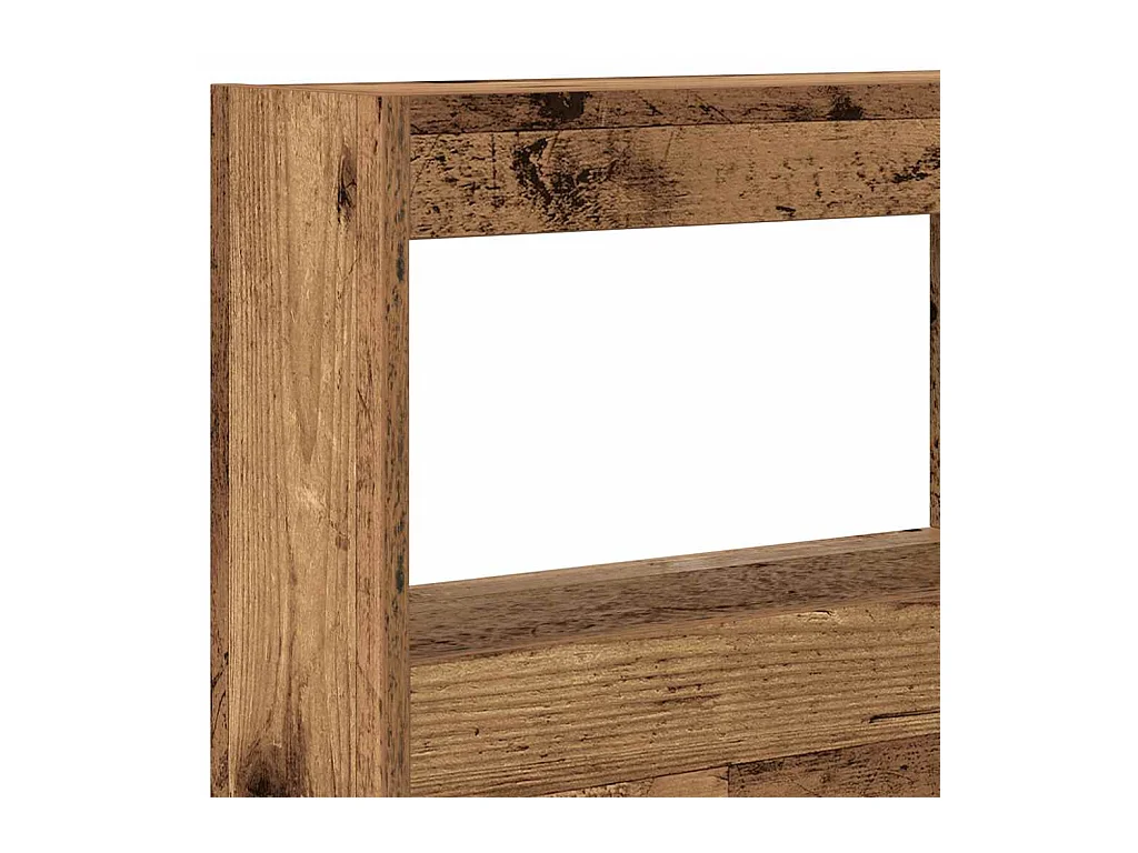 Armoire tête de lit avec LED vieux bois 140x17x102 cm