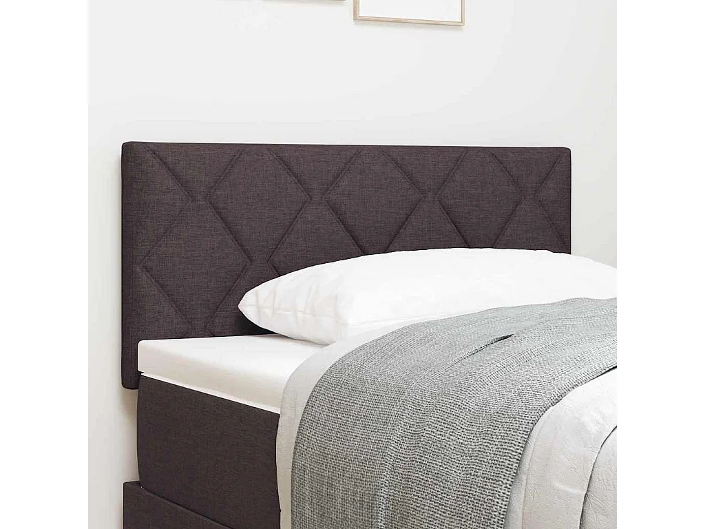 Tête de Lit en Tissu Géométrique Marron foncé 90 cm tissu