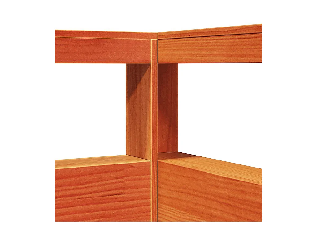 Tête de lit de bibliothèque en forme de L bois massif de pin