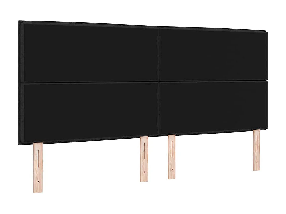 Tête de lit LED avec des lumières à LED Noir 200 cm tissu