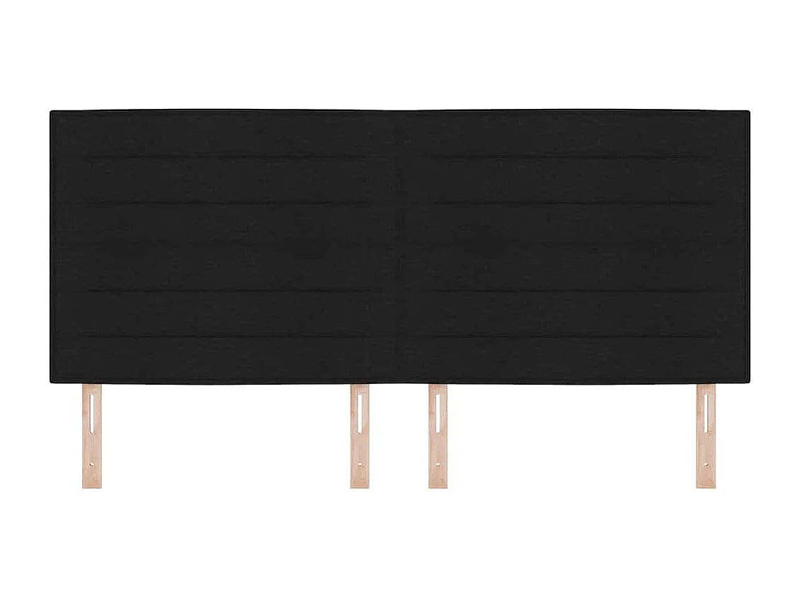 Tête de lit LED avec des lumières à LED Noir 200 cm tissu