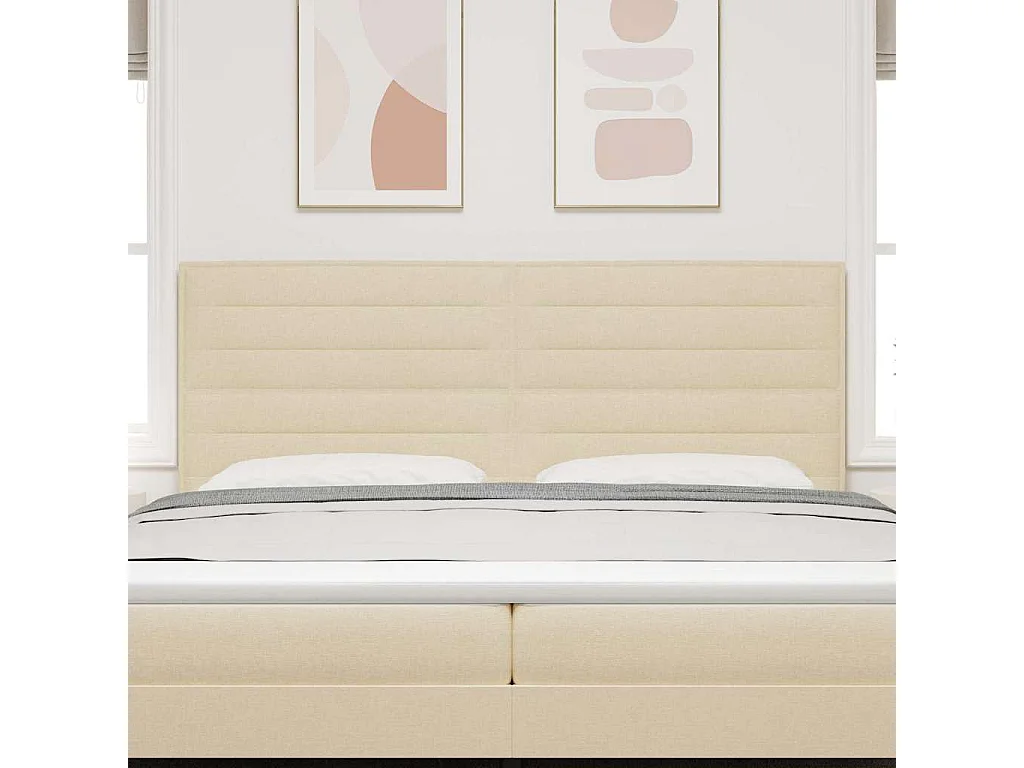 Cabecero LED con luces de tiras LED Manual Crema 200 cm tela