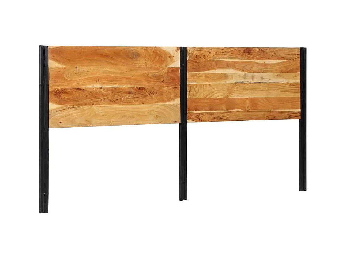 Tête de lit 200 cm bois massif d'acacia et fer