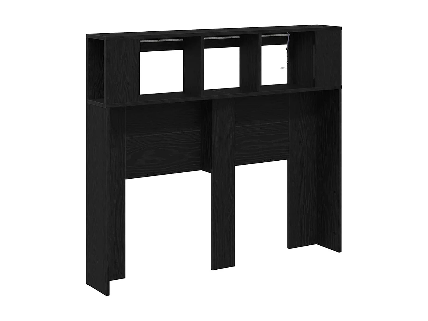 Tête de lit LED avec étagère Chêne noir 120 x 18.5 x 103.5 cm