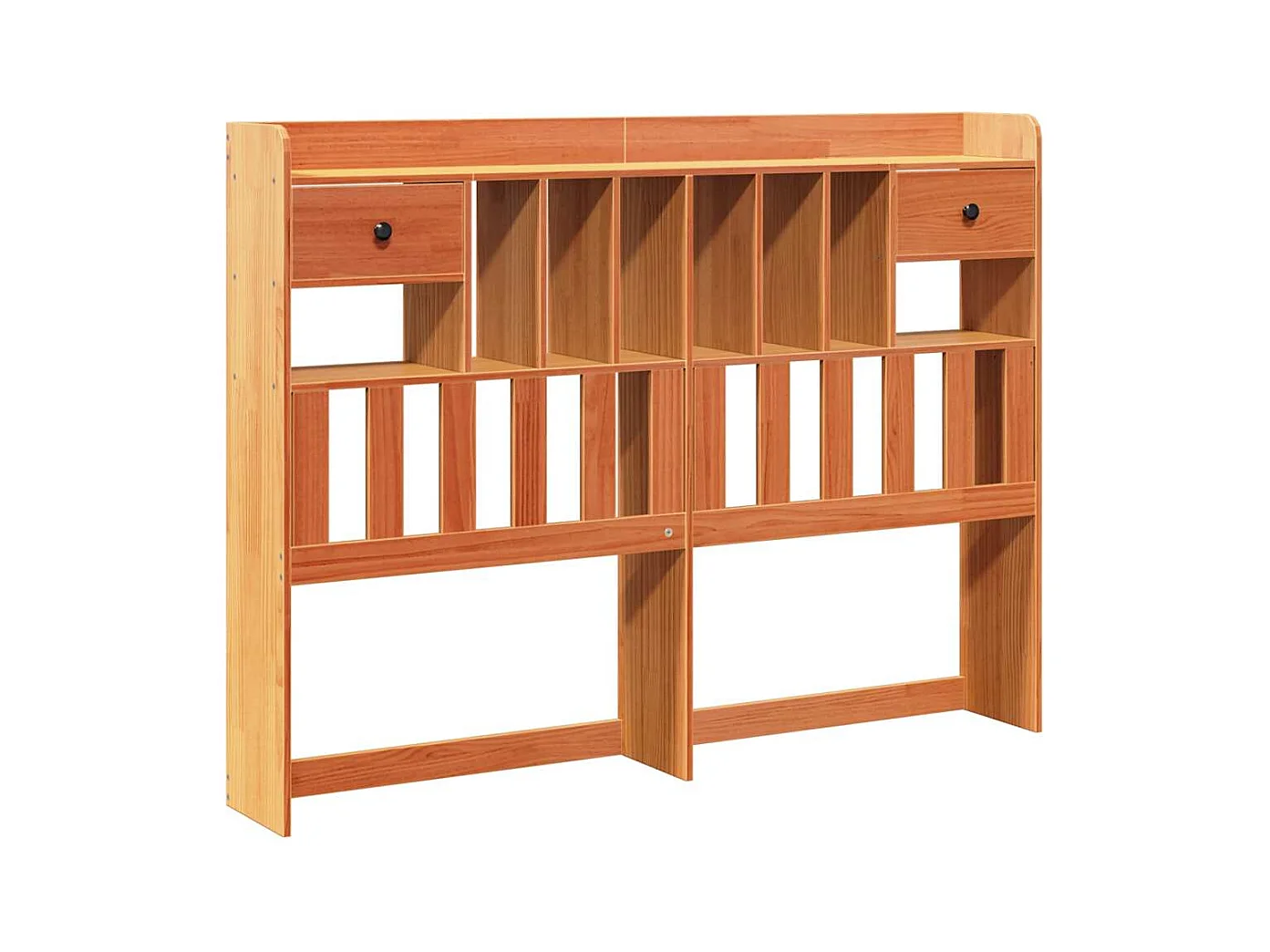 Tête de lit avec rangement cire marron 140cm bois massif de pin