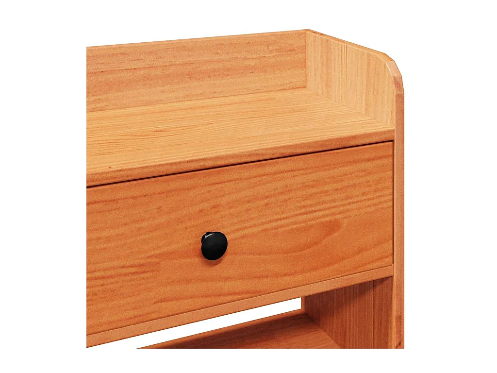 Tête de lit avec rangement cire marron 140cm bois massif de pin