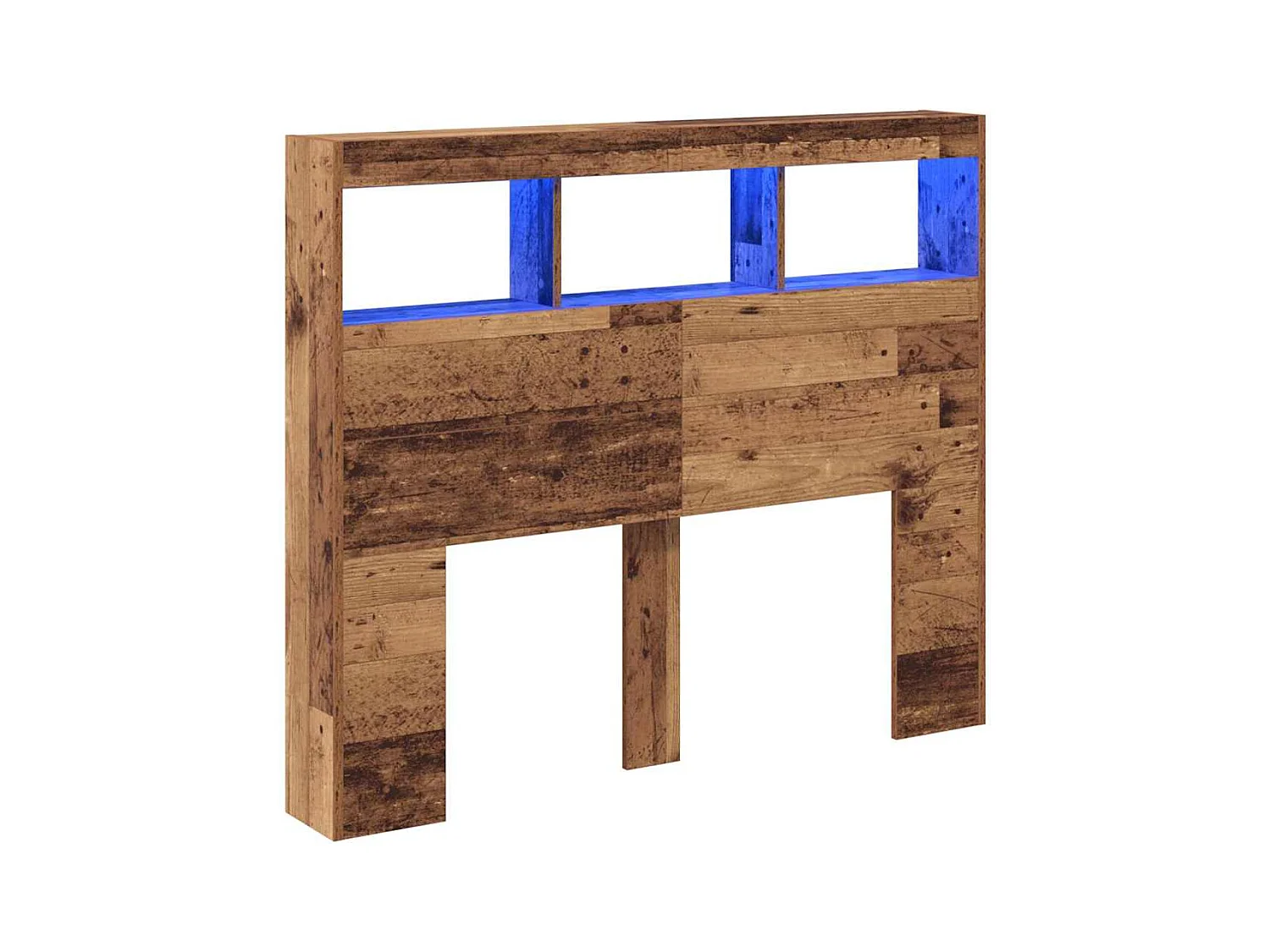 Tête de Lit avec LED Bois ancien 120 x 17 x 102 cm