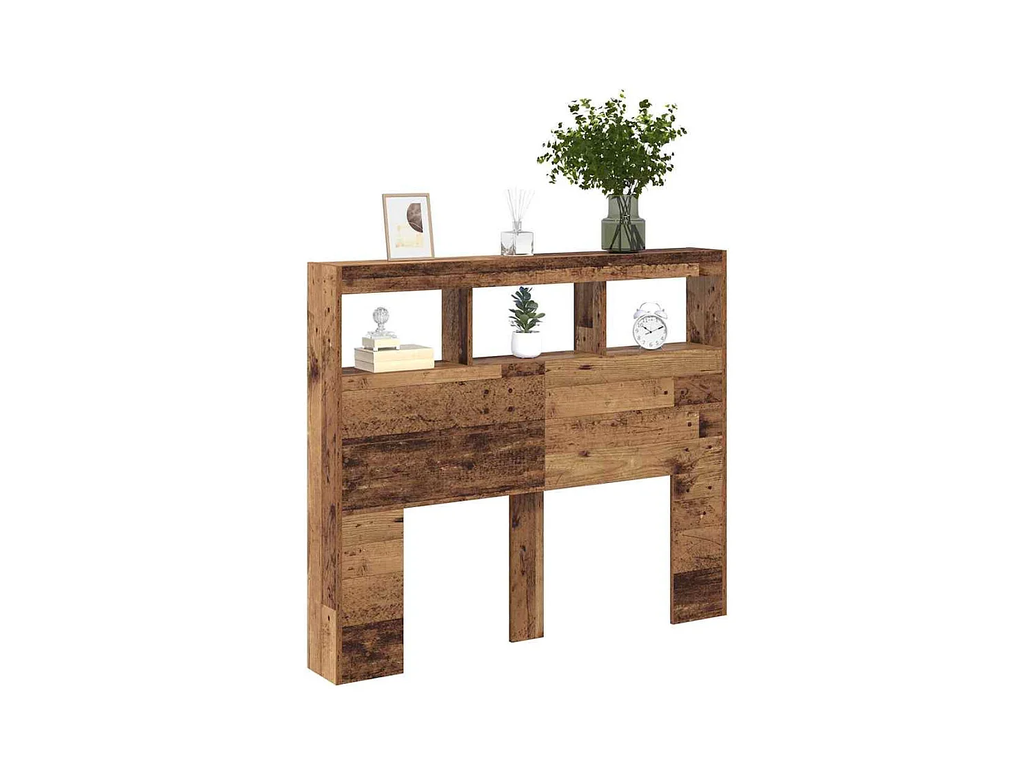 Tête de Lit avec LED Bois ancien 120 x 17 x 102 cm