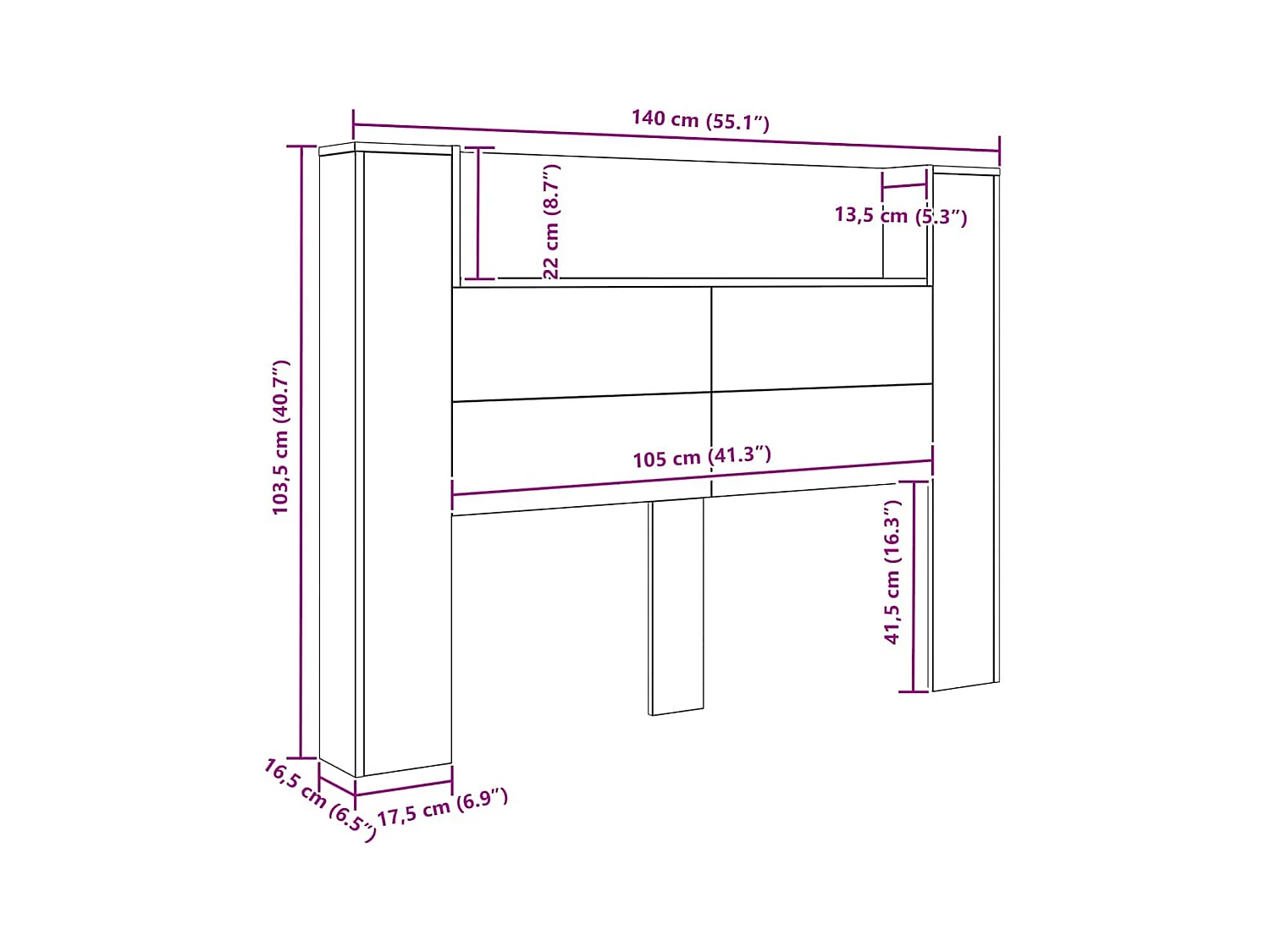 Tête de Lit Chêne noir Bois d'ingénierie