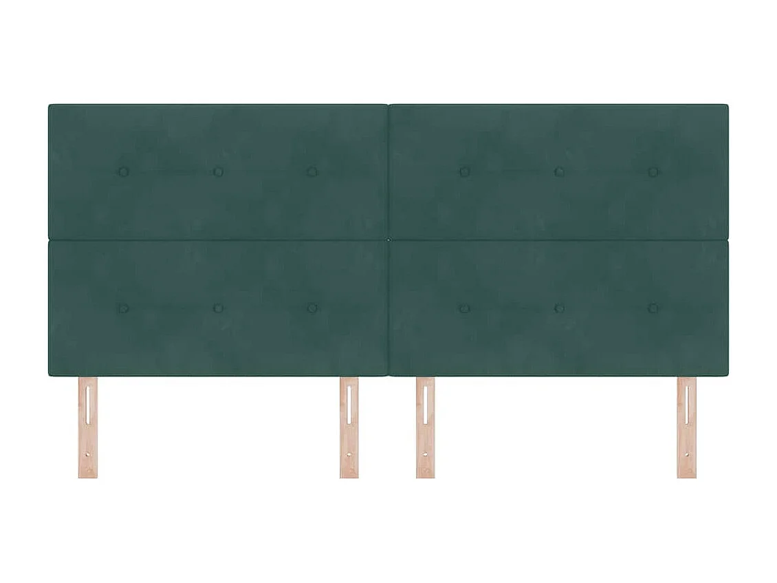 Tête de lit Montage mural Vert foncé 200 cm Velours