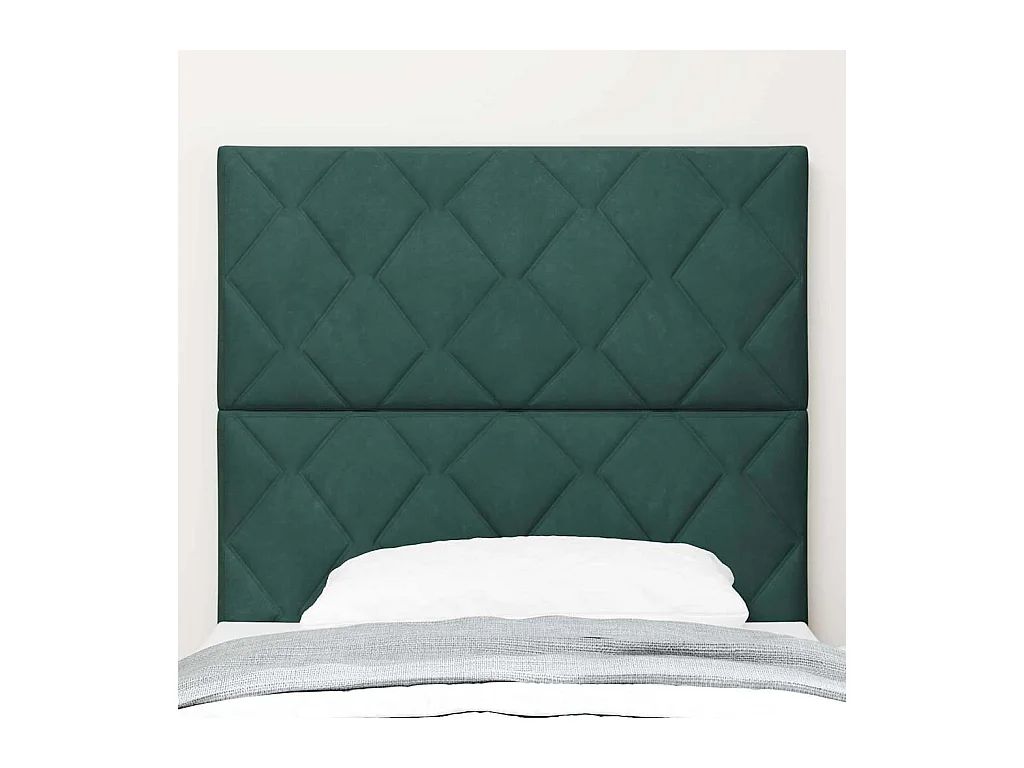 Tête de lit Montage mural Géométrique Vert foncé 90 cm Velours