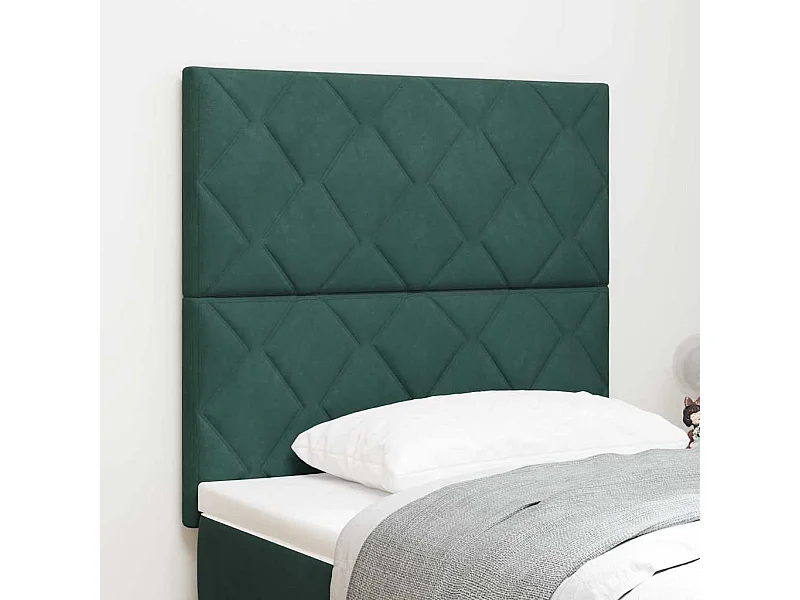 Hoofdbord Wandgemonteerd Geometrisch Donkergroen 90 cm Fluweel