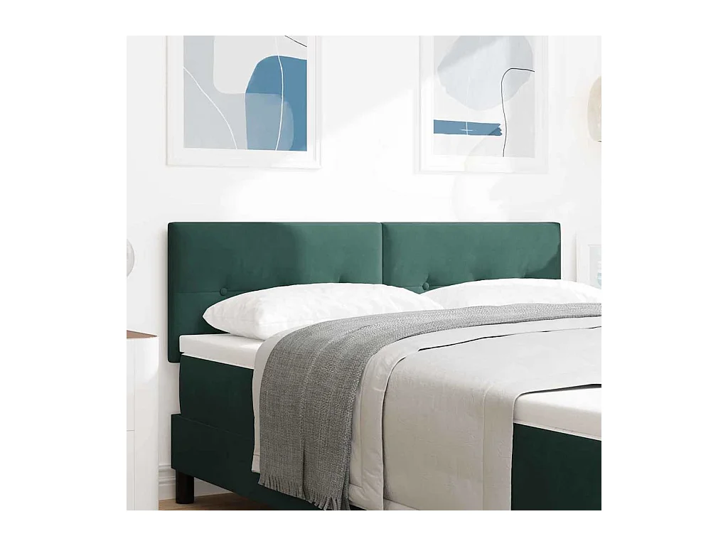 Tête de lit Montage mural Vert foncé 160 cm Velours