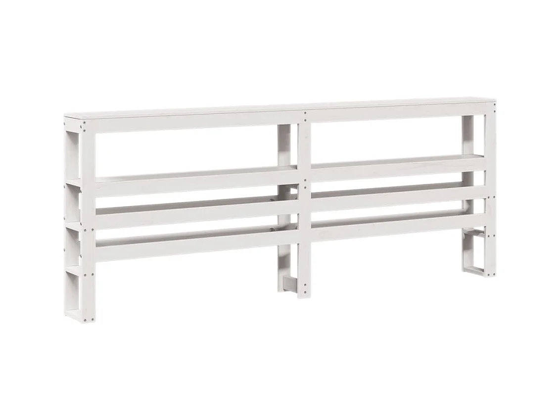 Hoofdbord met schappen 180 cm massief grenenhout wit