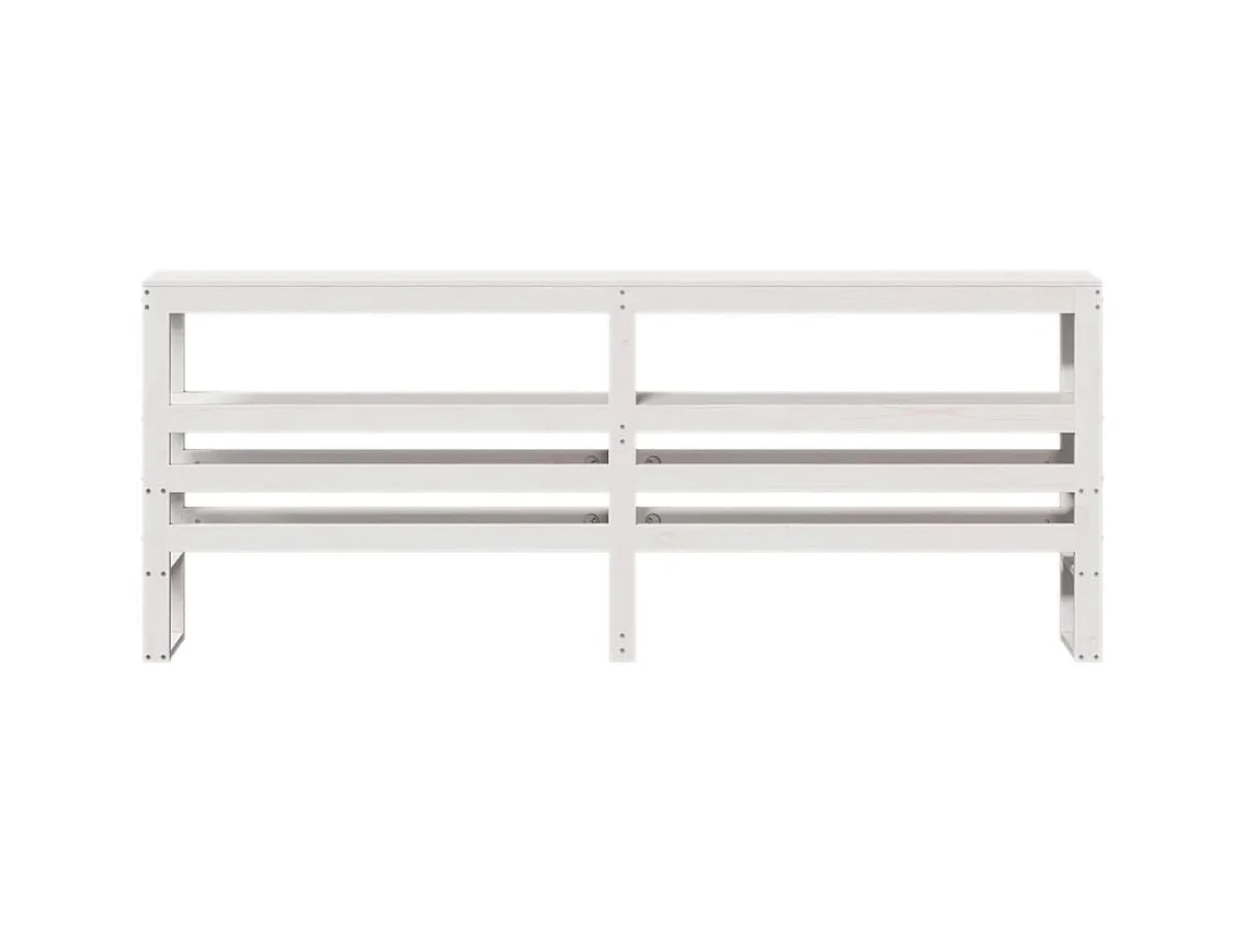 Hoofdbord met schappen 180 cm massief grenenhout wit