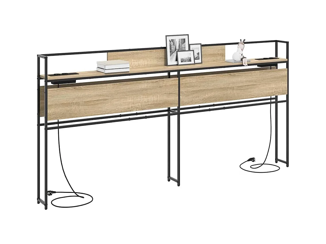 Tête de lit de rangement Chêne sonoma 200 cm Bois d'ingénierie
