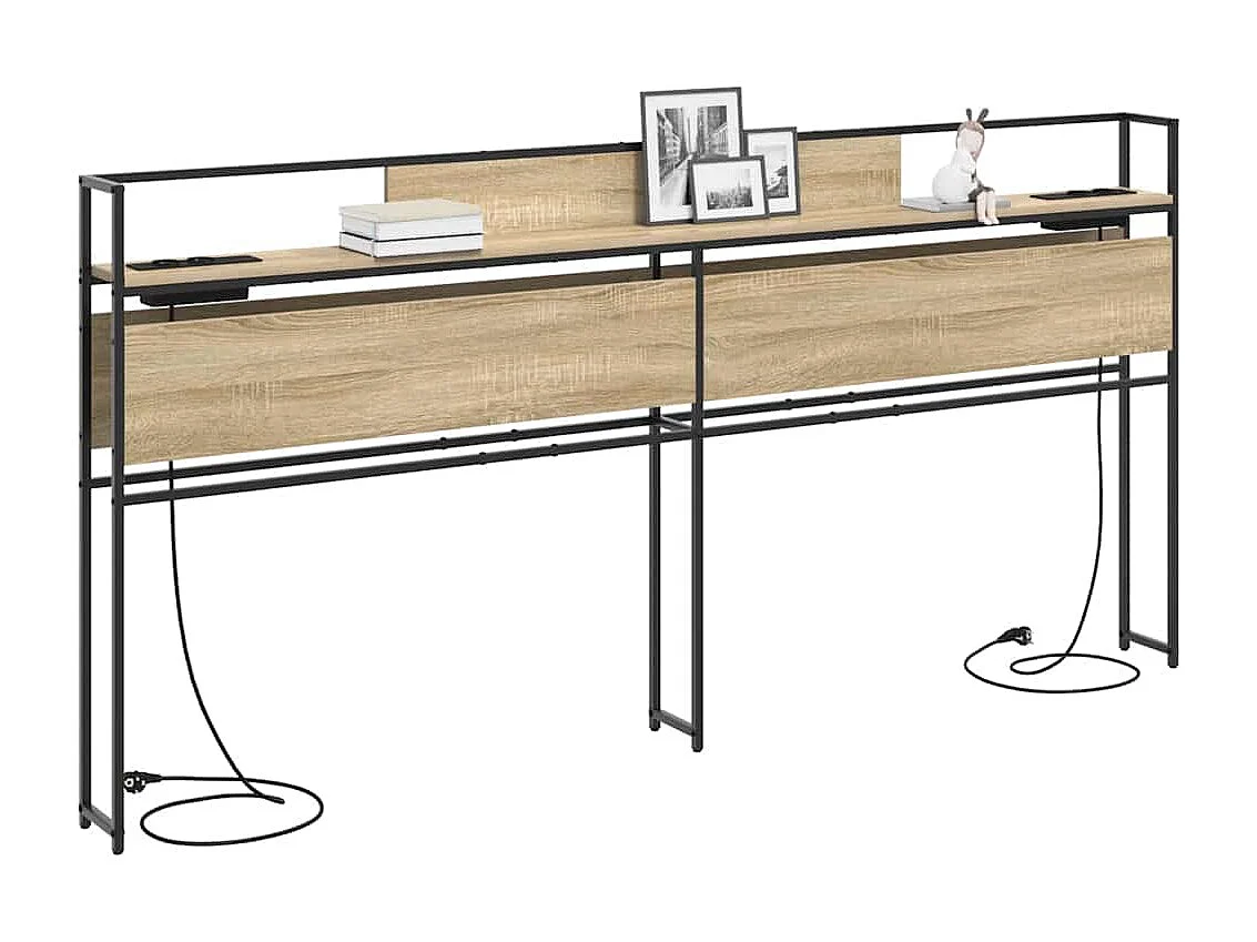 Tête de lit de rangement Chêne sonoma 200 cm Bois d'ingénierie