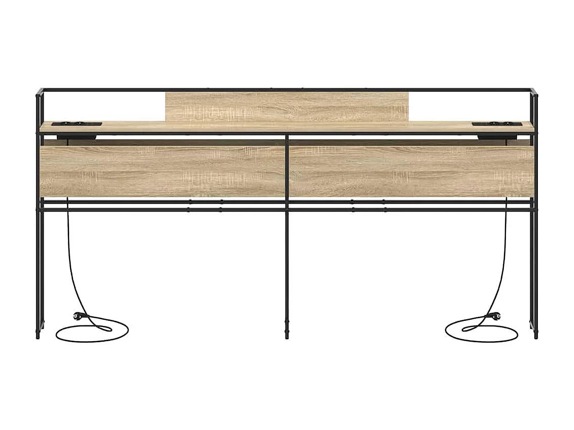 Tête de lit de rangement Chêne sonoma 200 cm Bois d'ingénierie