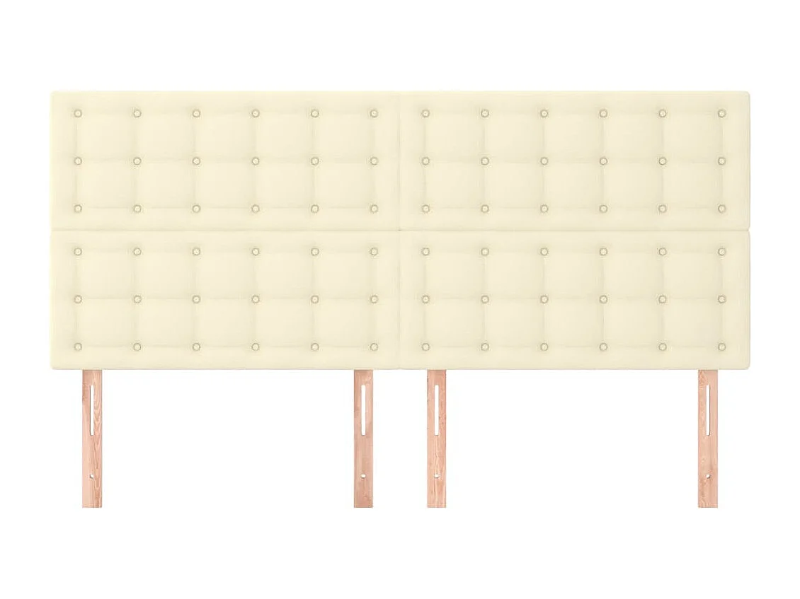 Cabeceros 4 unidades cuero sintético color crema 80x5x78/88cm