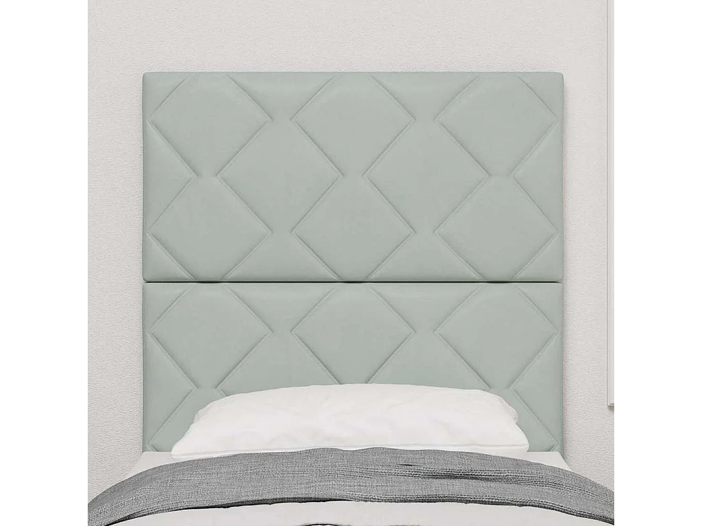 Tête de Lit LED Géométrique Gris clair 80 cm Velours