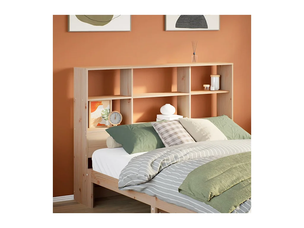 Tête de lit avec rangement 150 cm bois massif de pin