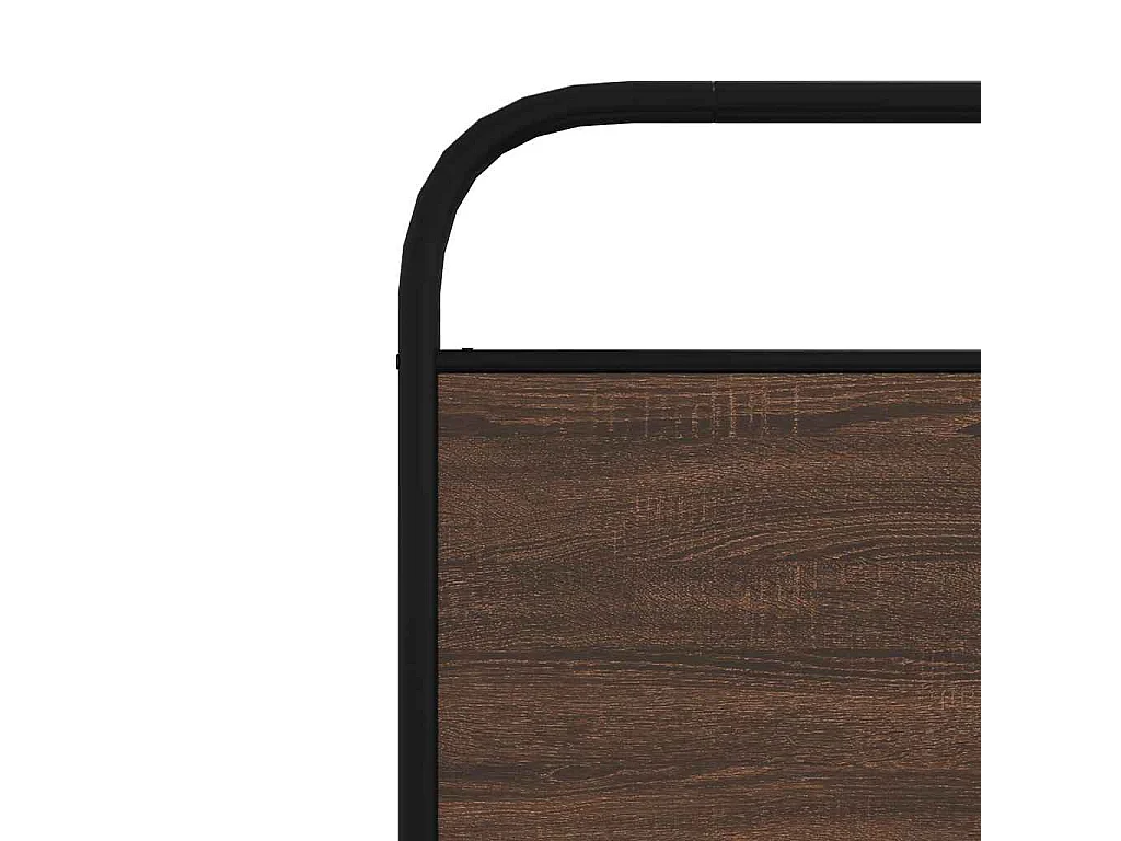 Cabecero de acero y madera de ingeniería marrón roble 90 cm