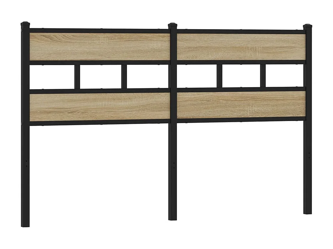 Tête de lit chêne sonoma 140 cm fer et bois d’ingénierie