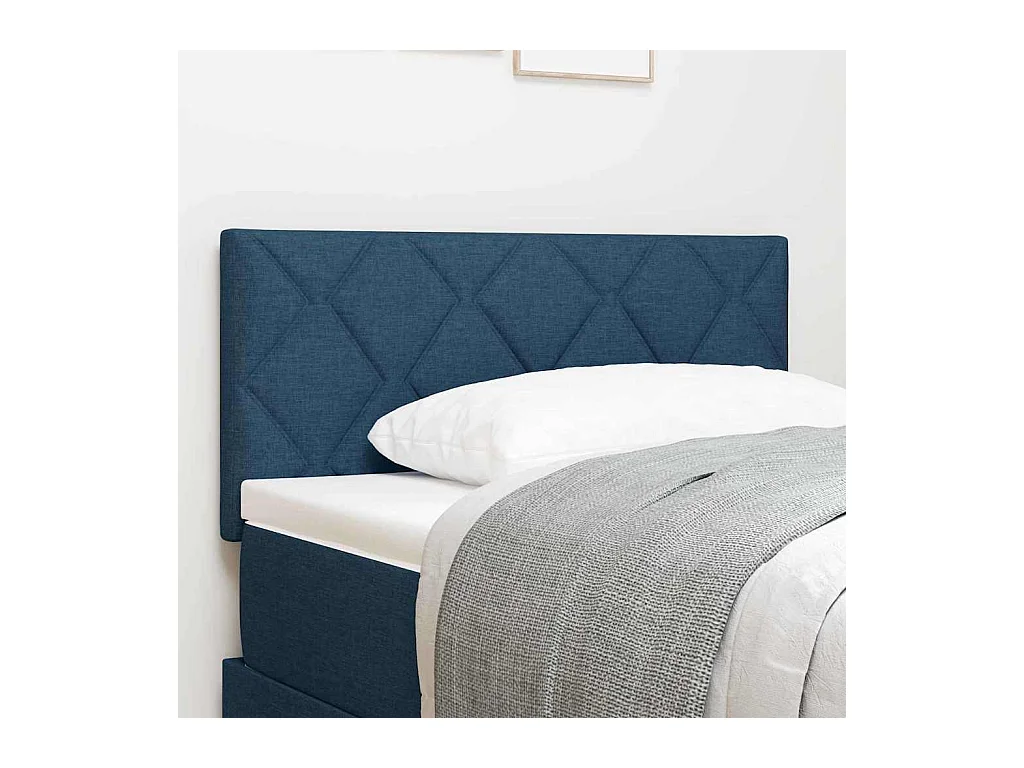 Tête de Lit en Tissu Géométrique Bleu 90 cm tissu
