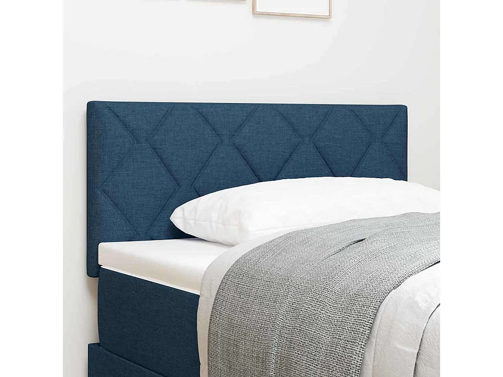 Stoffen Hoofdbord Geometrisch met hoofdeinde Blauw 90 cm Stof
