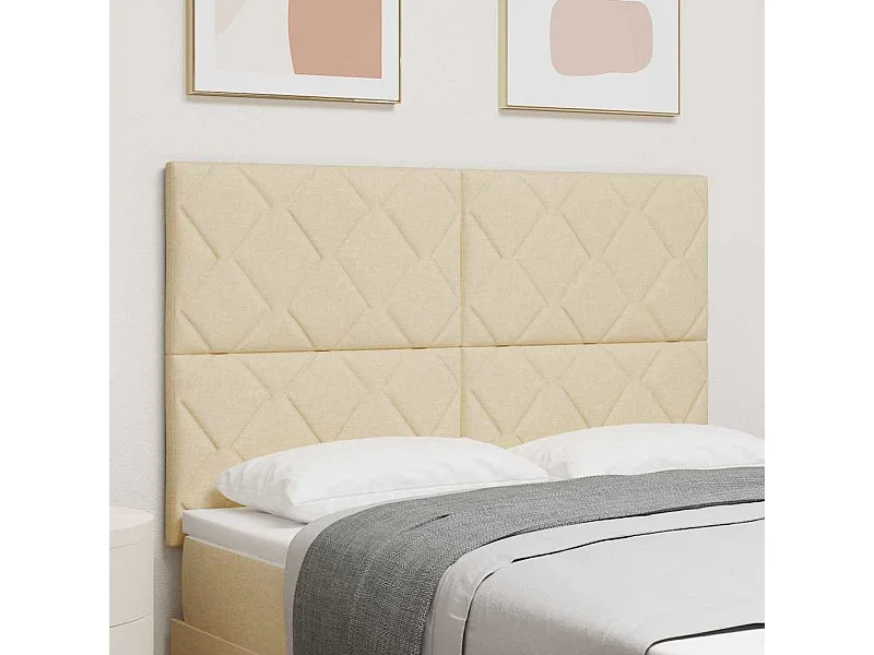 Cabecero de Tela Geométrico con cabecera Crema 160 cm tela
