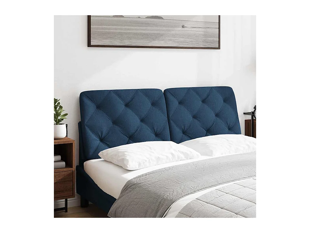 Tête de lit bleu 120 cm tissu