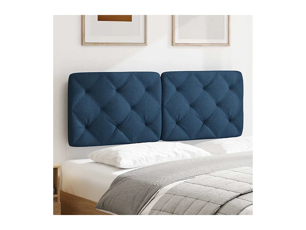 Tête de lit bleu 120 cm tissu