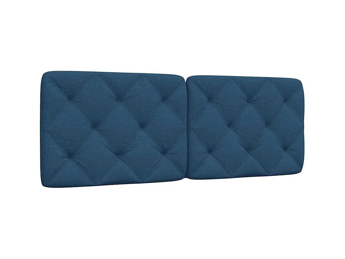 Cabecero de cama acolchado tela azul 120 cm